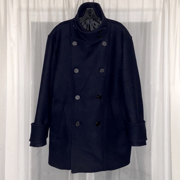 Wooyoungmi Paris fleece wool PeaCoat 1/1 Rare Find IT54 XXL UNI Designer Coat‌